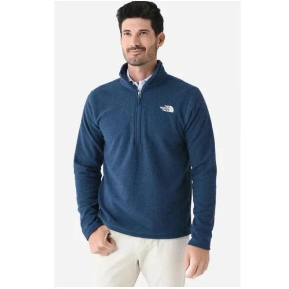 Mens The North Face Textured Cap Rock Fleece Quarter-Zip Pullover Jacket